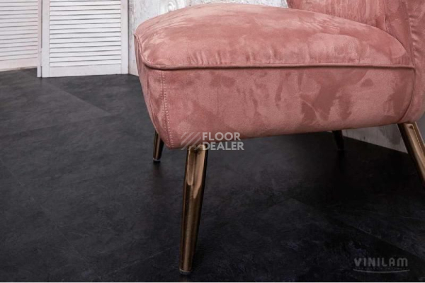 Кварцвиниловые полы Vinilam Ceramo Stone 2,5 мм 61607 Сланцевый Чёрный фото 1 | FLOORDEALER